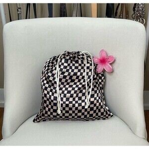 Pinch Provisions Drawstring Checkered Print Cosmetic Makeup Bag